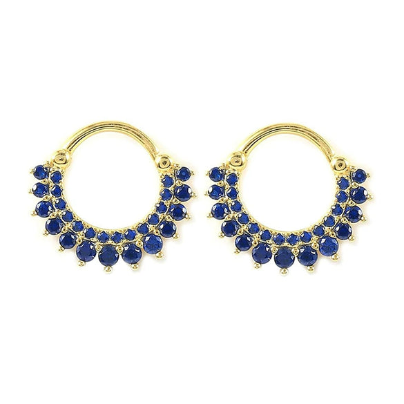 Fashion Geometric Sunflower Earrings With Zircon Silver Needle And Electroplated Copper For Couples
