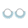 Fashion Geometric Sunflower Earrings With Zircon Silver Needle And Electroplated Copper For Couples