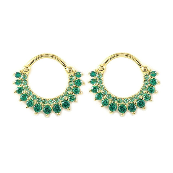Fashion Geometric Sunflower Earrings With Zircon Silver Needle And Electroplated Copper For Couples