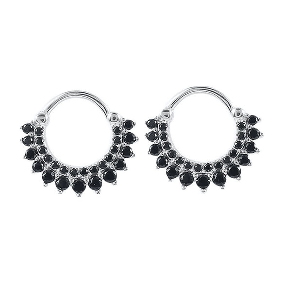 Fashion Geometric Sunflower Earrings With Zircon Silver Needle And Electroplated Copper For Couples