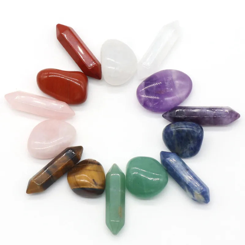 7 Pieces Synthetic Gemstones Geometric