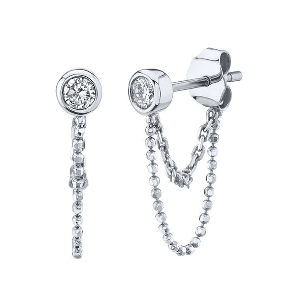 Fashion Geometric Tassel Chain Hanging Earrings For Women With Silver Needle And Copper Electroplated Versatile Stylish Dangle Earrings