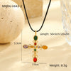 Fashion Geometric Titanium Steel And Stainless Steel Necklace With 18K Gold Plated And Zircon Inlaid For Women