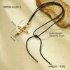 Fashion Geometric Titanium Steel And Stainless Steel Necklace With 18K Gold Plated And Zircon Inlaid For Women