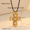 Fashion Geometric Titanium Steel And Stainless Steel Necklace With 18K Gold Plated And Zircon Inlaid For Women