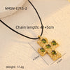 Fashion Geometric Titanium Steel And Stainless Steel Necklace With 18K Gold Plated And Zircon Inlaid For Women