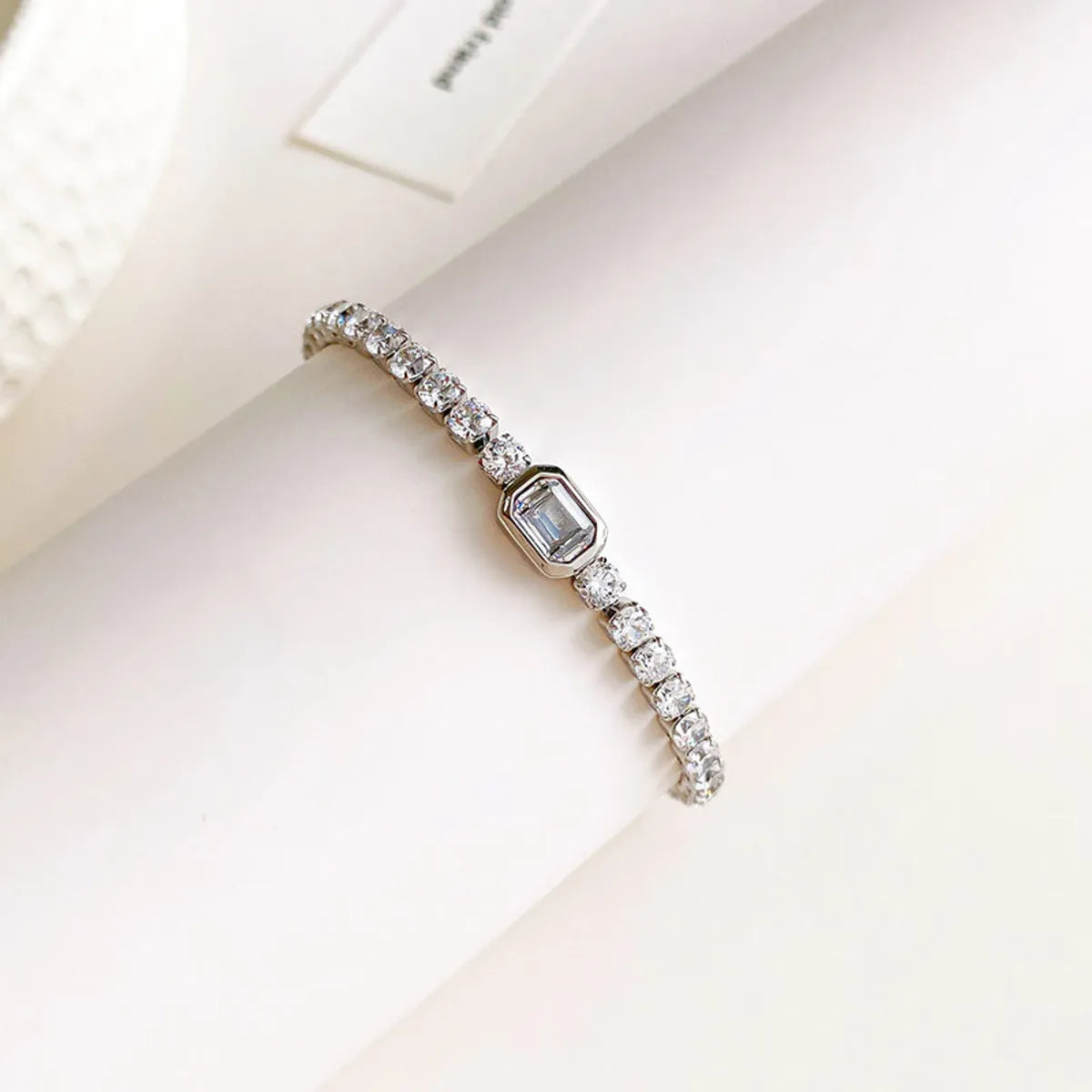 Fashion Geometric Titanium Steel Inlay Zircon Bracelets