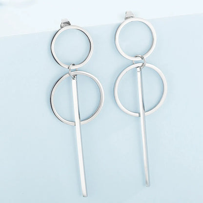 Fashion Geometric Titanium Steel Drop Earrings Plating Stainless Steel Earrings 1 Pair