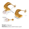 Fashion Geometric 316L Stainless Steel Earrings For Ladies One Ornament Multiwear Highend And Simple Irregular With Electroplating