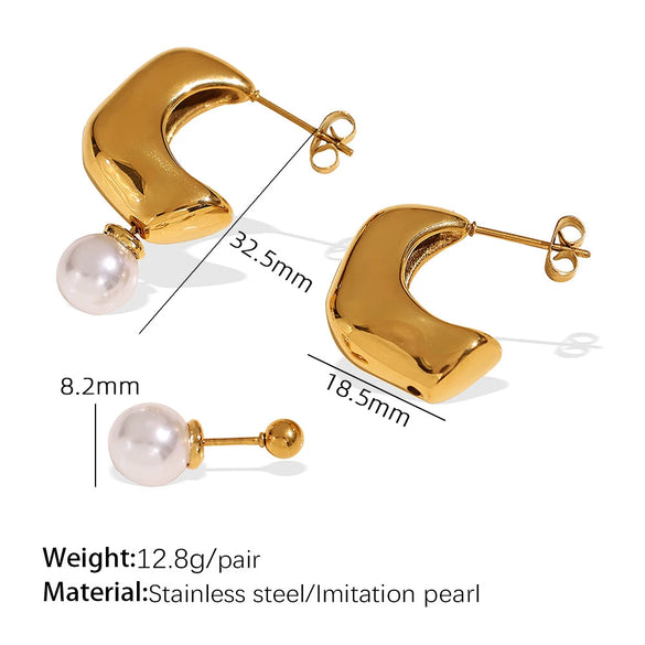 Fashion Geometric 316L Stainless Steel Earrings For Ladies One Ornament Multiwear Highend And Simple Irregular With Electroplating