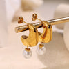 Fashion Geometric 316L Stainless Steel Earrings For Ladies One Ornament Multiwear Highend And Simple Irregular With Electroplating