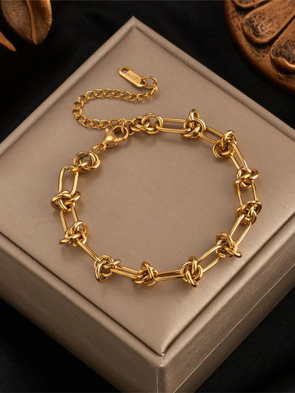 Fashion Geometric Titanium Steel Gold Plated Bracelets