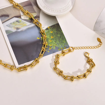 Fashion Geometric Titanium Steel Gold Plated Gold Plated Necklace