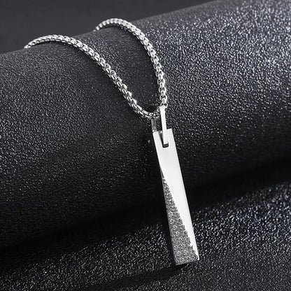 Fashion Geometric Titanium Steel Inlay Artificial Diamond Pendant Necklace 1 Piece