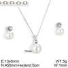 Fashion Geometric Titanium Steel Inlay Artificial Pearls Rhinestones Women'S Earrings Necklace