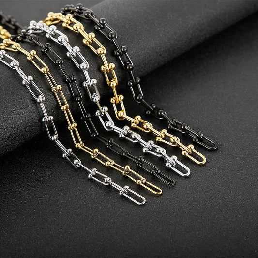 Fashion Geometric Titanium Steel Necklace Plating Stainless Steel Necklaces