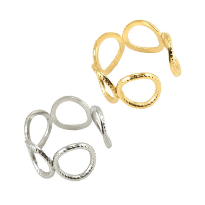 Fashion Geometric Titanium Steel Plating Open Ring