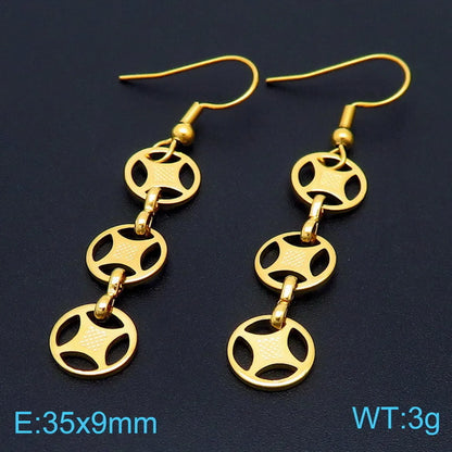 Titanium Steel 18K Gold Plated Fashion Plating Geometric Bracelets Earrings Necklace