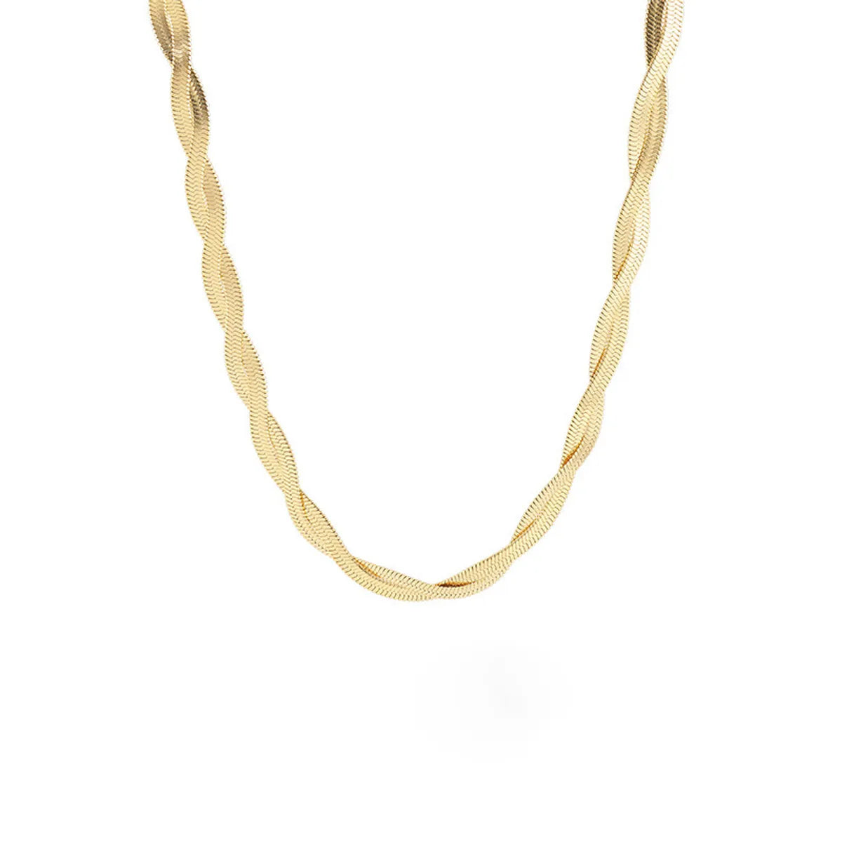 Fashion Geometric Titanium Steel Plating Braid 18k Gold Plated Necklace