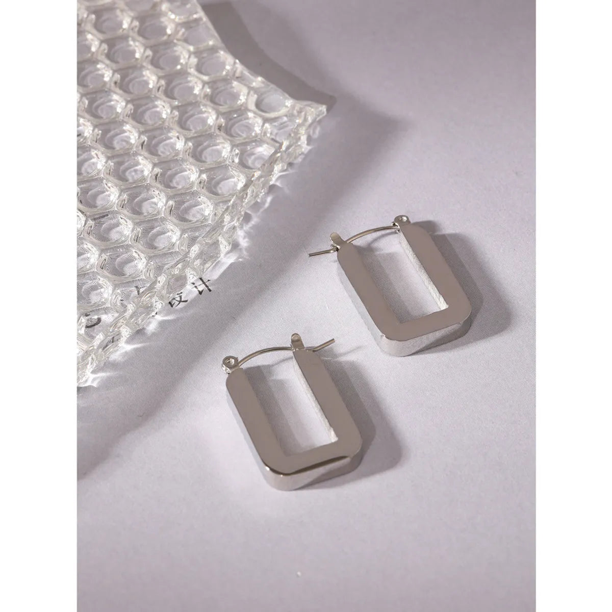 Fashion Geometric Titanium Steel Plating Earrings 1 Pair