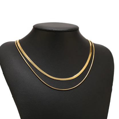 Fashion Geometric Titanium Steel Plating Layered Necklaces 1 Piece