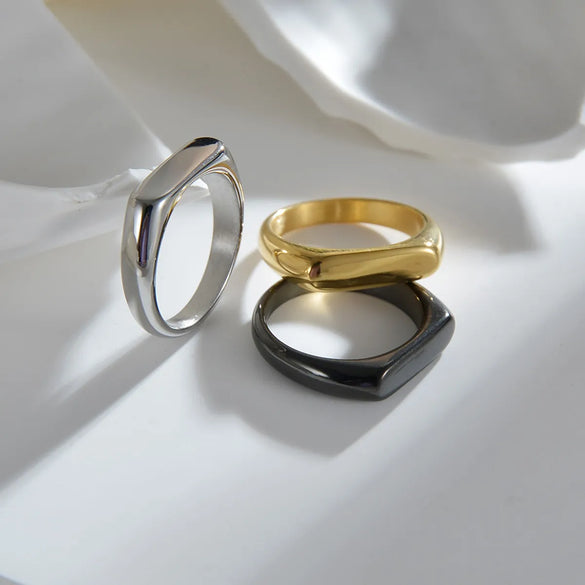 Fashion Geometric 304 Stainless Steel Plating Gold Plated Women'S Rings