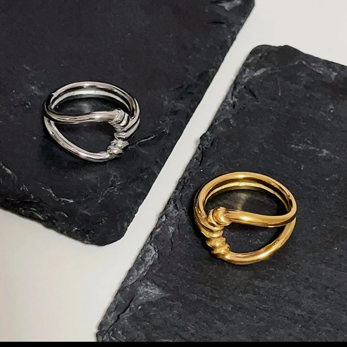 Fashion Geometric Titanium Steel Plating Rings