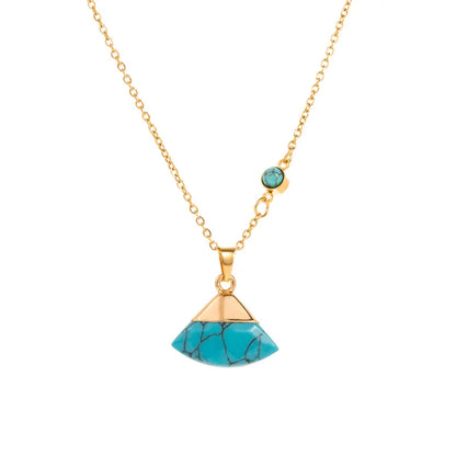 Fashion Geometric Titanium Steel Plating Turquoise Pendant Necklace 1 Piece