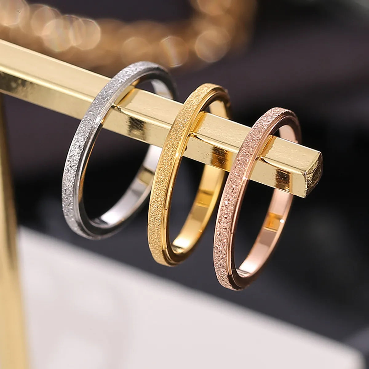 Fashion Geometric Titanium Steel Rings 1 Piece