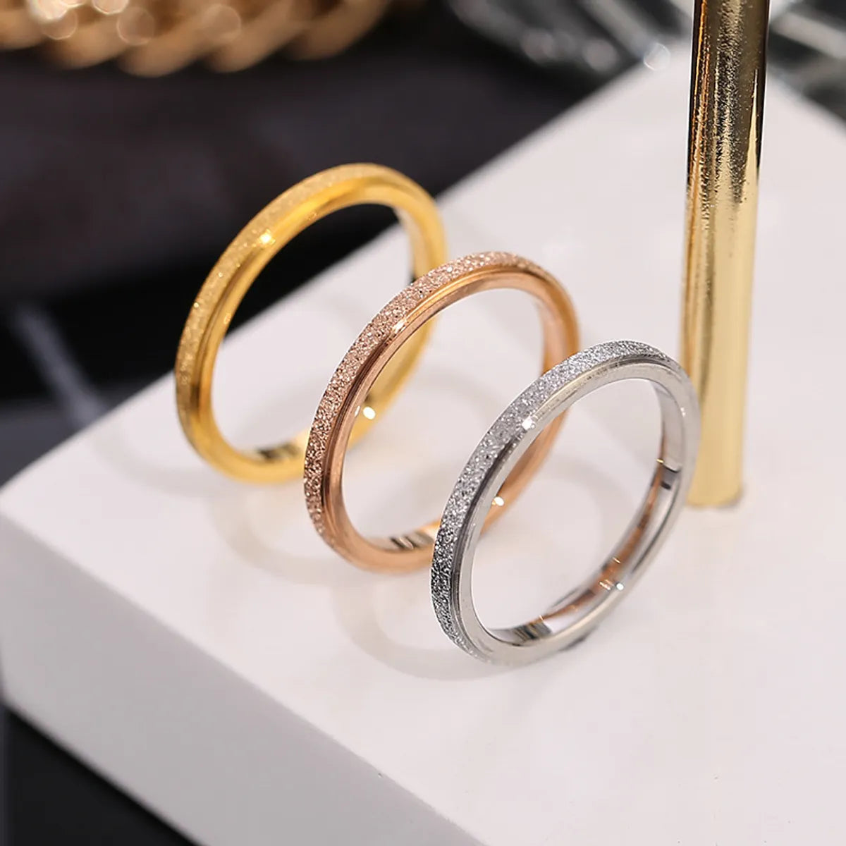 Fashion Geometric Titanium Steel Rings 1 Piece