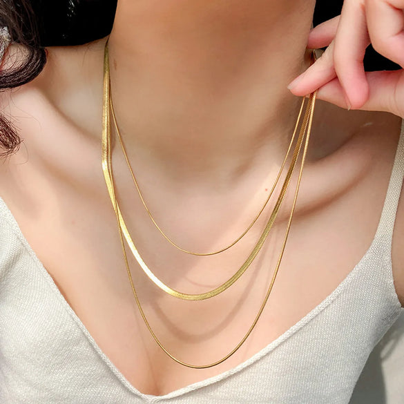 Fashion Geometric Titanium Steel Tassel Plating Necklace