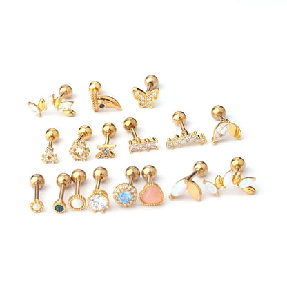 Ear Cartilage Rings & Studs Geometric 316 Stainless Steel  Copper Plating