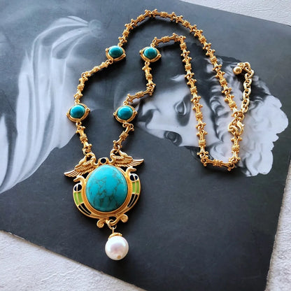 Fashion Geometric Turquoise Alloy Necklace Wholesale