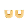 Fashion Geometric U Shaped Titanium Steel Earrings For Women With Pvd Furnace Vacuum Real Gold Plating