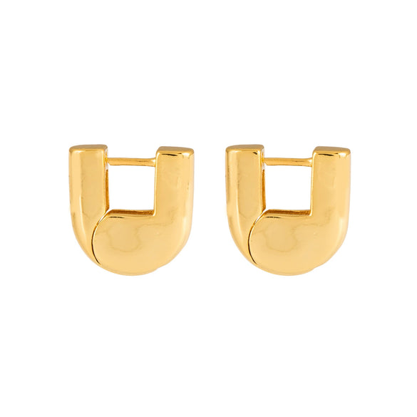 Fashion Geometric U Shaped Titanium Steel Earrings For Women With Pvd Furnace Vacuum Real Gold Plating