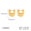 Fashion Geometric U Shaped Titanium Steel Earrings For Women With Pvd Furnace Vacuum Real Gold Plating