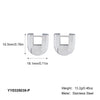 Fashion Geometric U Shaped Titanium Steel Earrings For Women With Pvd Furnace Vacuum Real Gold Plating