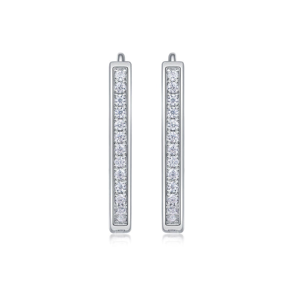 Fashion Geometric Ushaped Women's S925 Silver Moissanite Inlaid Earrings