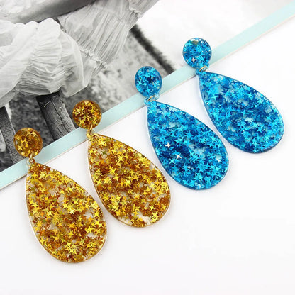 Fashion Geometric Water Drop Acrylic Earrings