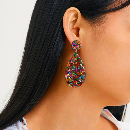 Fashion Geometric Water Drop Acrylic Earrings