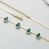 Fashion Geometric Water Droplets Titanium Steel Necklace Inlay Rhinestones Stainless Steel Necklaces