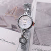 Fashion Girls Quartz Watch Alloy Case And Strap Round Dial Imitation Ceramic