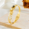 Fashion Girls Women's Titanium Steel Animals Style Diamond Inlay Bracelet