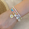 Fashion Glass Rice Bead Daisy Handmade Combination Bracelet For Women