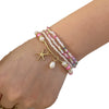 Fashion Glass Rice Bead Daisy Handmade Combination Bracelet For Women
