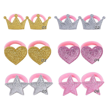 Fashion Glossy Frosted Crown Girls Hair Rope Children'S Head Accessories