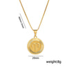 Fashion Glossy Pendant Necklace With Twelve Constellation Symbol Letter Graphic In Titanium Steel With Electroplating Treatment