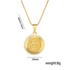 Fashion Glossy Pendant Necklace With Twelve Constellation Symbol Letter Graphic In Titanium Steel With Electroplating Treatment