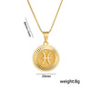 Fashion Glossy Pendant Necklace With Twelve Constellation Symbol Letter Graphic In Titanium Steel With Electroplating Treatment