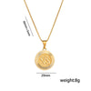 Fashion Glossy Pendant Necklace With Twelve Constellation Symbol Letter Graphic In Titanium Steel With Electroplating Treatment